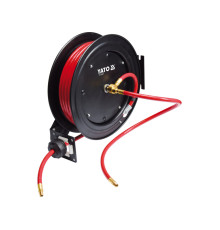 Шланг пневматичний ПВХ на котушці YATO з швидкоз'єдн. наконеч-ми 1/4", Ø= 9.5 мм, тиск- 20Bar, l=20м