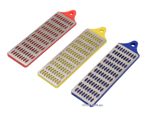 Набір брусків абразивних, алмазних, для заточування VOREL : 75х25 мм, G360/260/180, 3 шт. [25/100]