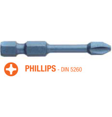 Насадка викруткова ударна USH Blue Shock : Phillips PH2 x 50 мм Torsion подовжена, Уп. 5 шт.