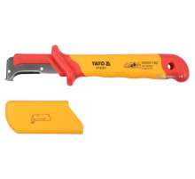 нож для снятия изоляции YATO; l=155 мм, лезвие l=38 мм с диэлектр. изолированной ручкой 1000 В [6/72]