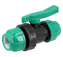 Кран шаровой к водяным пластиковым трубам Ø= 32 мм FLO из полипропилена, для давления 16 Bar [30/60]