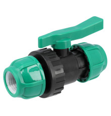 Кран кульовий до водяних пластикових труб  Ø= 32 мм FLO з поліпропілену, для тиску 16 Bar [30/60]