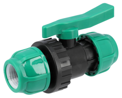 Кран шаровой к водяным пластиковым трубам Ø= 32 мм FLO из полипропилена, для давления 16 Bar [30/60]