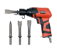 Молоток відбійний пневматичний YATO : спож. повітря- 113 л/хв, тиск- 6.3 Bar + 4 долота [10/420]