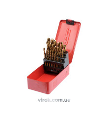 Набір свердл по металу STHOR HSS титан. Ø= 1.0 - 13.0 мм, 25 шт. [20]