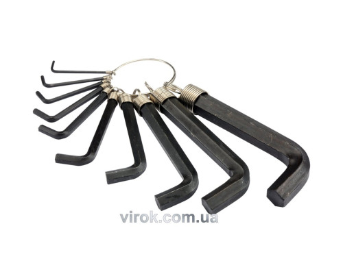 Ключі 6-гранні L-подібні VOREL : на кільці, М2-14. Набір 10 Шт. [20/40]