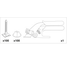 Набір для викладання плитки з щипцями VOREL : 100 чашок, 100 стяжок. 201 Од.(DW)