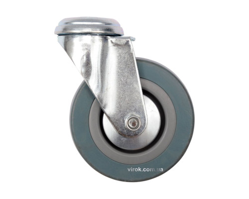 Колесо до візка Ø=50мм, b=16мм VOREL з обертовою опорою і кріпил. отвор; h=72мм, навант.- 20кг [120]