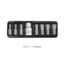 Набір насадок викруткових YATO : "RIBE", L= 30 мм. адаптер 1/2" 8 шт. [24/72]