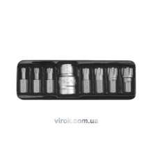 Набор отверточных насадок YATO : "RIBE", L= 30 мм. адаптер 1/2" 8 шт. [24/72]