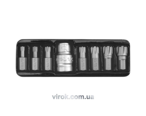 Набор отверточных насадок YATO : "RIBE", L= 30 мм. адаптер 1/2" 8 шт. [24/72]