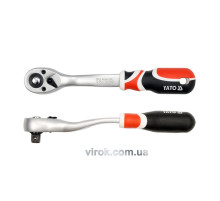 Тріщатка YATO : квадрат 1/2", L= 255 мм, 72T, вигнута ручка [6/24]