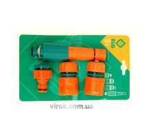 Ороситель прямой FLO с набором соединений 1/2", 3/4", ABS-пластик, 4 шт [12/72]