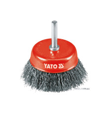 Щітка - крацовка YATO Чашка Ø=75 мм . сталь. шпиндель 6 мм. 4500 об/хв[12/96]