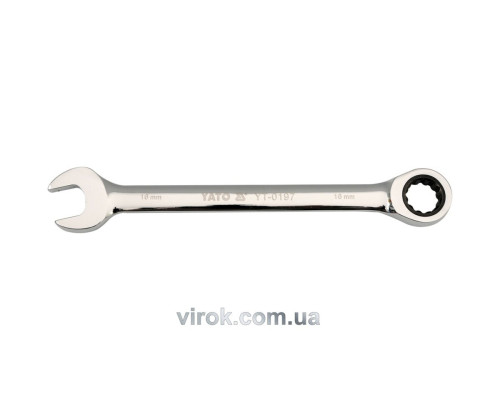 Ключ рожково-накидный YATO с трещаткой: CrV, М=32 мм, L=420 мм 72T [6/24]