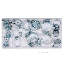 Хомуты винтовые, металлические YATO Ø= 16-40 мм, наб. 26 шт. [5/20]