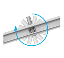Трап напольный сливной из нержавеющей стали "ROTARY" FALA; 50x 4х5 см, вращающийся сифон [5]