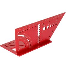 Кутник алюмінієвий стереометр. 3D YATO 150х 70х 215 мм, 45°, 90° з транспортиром і шаблонами отворів