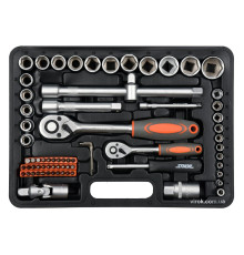 Набір головок торцевих, насадок STHOR : квадрат 1/2", 1/4" з інструментами [72 Од.] [4/96]