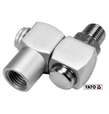 З'єднання пневматичне на шарнірі YATO з обертовим 360° наконечником Ø= 1/4" [20/100]