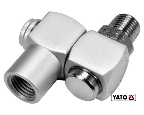 З'єднання пневматичне на шарнірі YATO з обертовим 360° наконечником Ø= 1/4" [20/100]