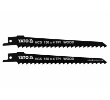 Полотна по дереву, к саблевой пиле YATO : l= 150 мм, h= 1.2 мм, 4 зуба/1", 2 шт. [50/200]