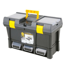 Ящик для інструментів 20" з ПВХ пластику VOREL: 3 контейнери, 2 органайзера, 525x 256x 325 мм [1]