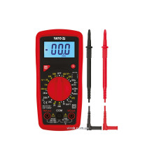 Мультиметр для вимірювання електр. параметрів YATO з LCD-дисплеєм і провідниковими контактами [50]