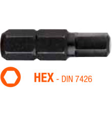 Насадка викруткова USH Industry : HEX SW 3 x 25 мм шестигранна, Уп. 10 шт.