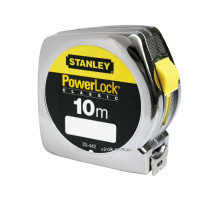 Рулетка STANLEY "Powerlock" : L= 10 x 25 мм. сталева стрічка з покр. Mylar, хромов. корпус