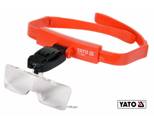 Лінза на голову з підсвіткою YATO: 2 LED, 5 шт. з кратністю: 1х, 1.5х, 2х, 2.5х, 3.5х [40]