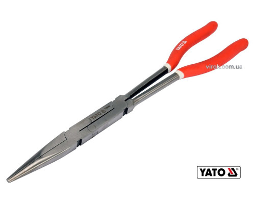 Щипці прямі подовжені з 2 шарнірами YATO : L= 340 мм, HRC 50, Cr-V [5/50]