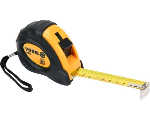 Рулетка з метричною шкалою VOREL : l= 5 м, w= 25 мм, 2 фіксатори [12/96]