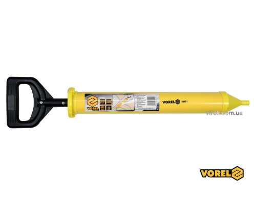 Шприц для нанесення будівельних сумішей VOREL: корпус Ø=60 мм, сопло Ø=10мм. l=660мм, пластиков [24]