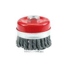 Щітка - крацовка VOREL чашкоподібна, з гайкою М14, Ø-100мм підсилені [6/24]