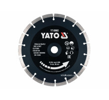 Диск відрізний алмазний по каменю і бетону YATO Ø=230x2.2x10x22.2 мм, в мокрому і сухому режимі [25]