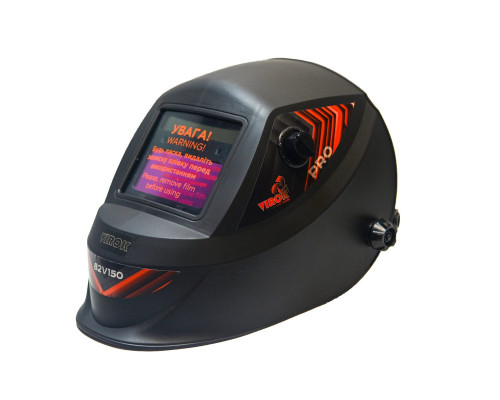 Маска зварювальника VIROK з автозатемнювальним світлофільтром,110 х 90 мм(93x43 мм) PRO