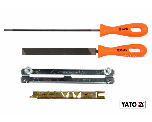 Засоби для гостріння відрізних ланцюгів з напильником YATO : Ø=4.8 мм, 4 шт [50]