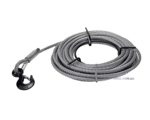 Трос для лебідки з гаком JET : l= 20 м, Ø= 16 мм. max 3 т