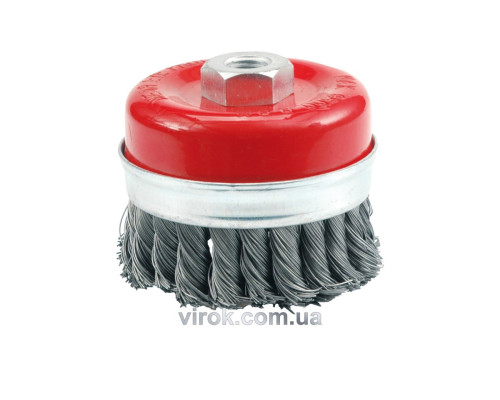 Щітка - крацовка VOREL чашкоподібна, з гайкою М14, Ø-65мм підсилені [12/36]