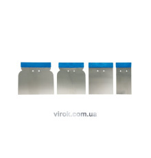 Шпатель малярний VOREL нержавіючий, тип "японский" набір 4шт. 50-120мм [12/120]