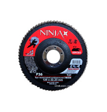 Круг пелюстковий шліфувальний NINJA Zirconium : Т27, 125х22 мм, Р36, Al, Inox, Steel [10/200шт. уп]