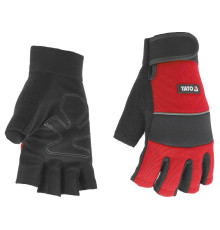 Рукавиці захисні для велосипедистів безпалі YATO: штучна шкіра, поліуретан, спандекс, розмір 11 [12]