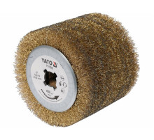 Щітка-вал до шліфувально-брашувальної машинки YATO зі стал дротян ворсом, Ø= 120/19 мм, шир.- 100 мм