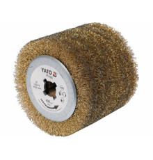 Щітка-вал до шліфувально-брашувальної машинки YATO зі стал дротян ворсом, Ø= 120/19 мм, шир.- 100 мм