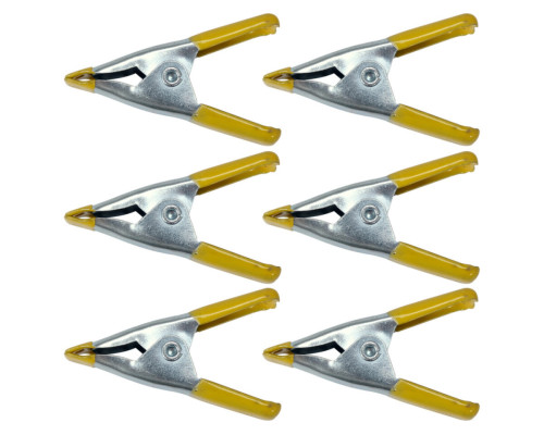 Струбцини "прищіпка" VOREL l= 50 мм, розвід губ- 20 мм зі сталі, 6 шт. [36/144]