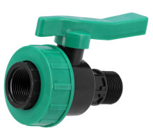 Кран кульовий до водяних пластикових труб  Ø= 3/4" Х 3/4" F/M-різьб FLO з поліпроп, для тиску 16Bar