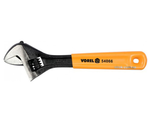 Ключ розвідний VOREL : L= 200 мм. з прогумованим руків'ям [6/60]