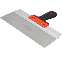 Шпатель фасадный YATO раб. часть- 350х 90мм из нержавеющей стали, l=250 мм, двухкомпонентная ручка [10]