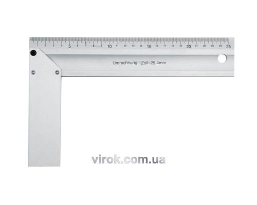 Кутник столярний VOREL : L= 250 мм. алюмінієвий [10/60]